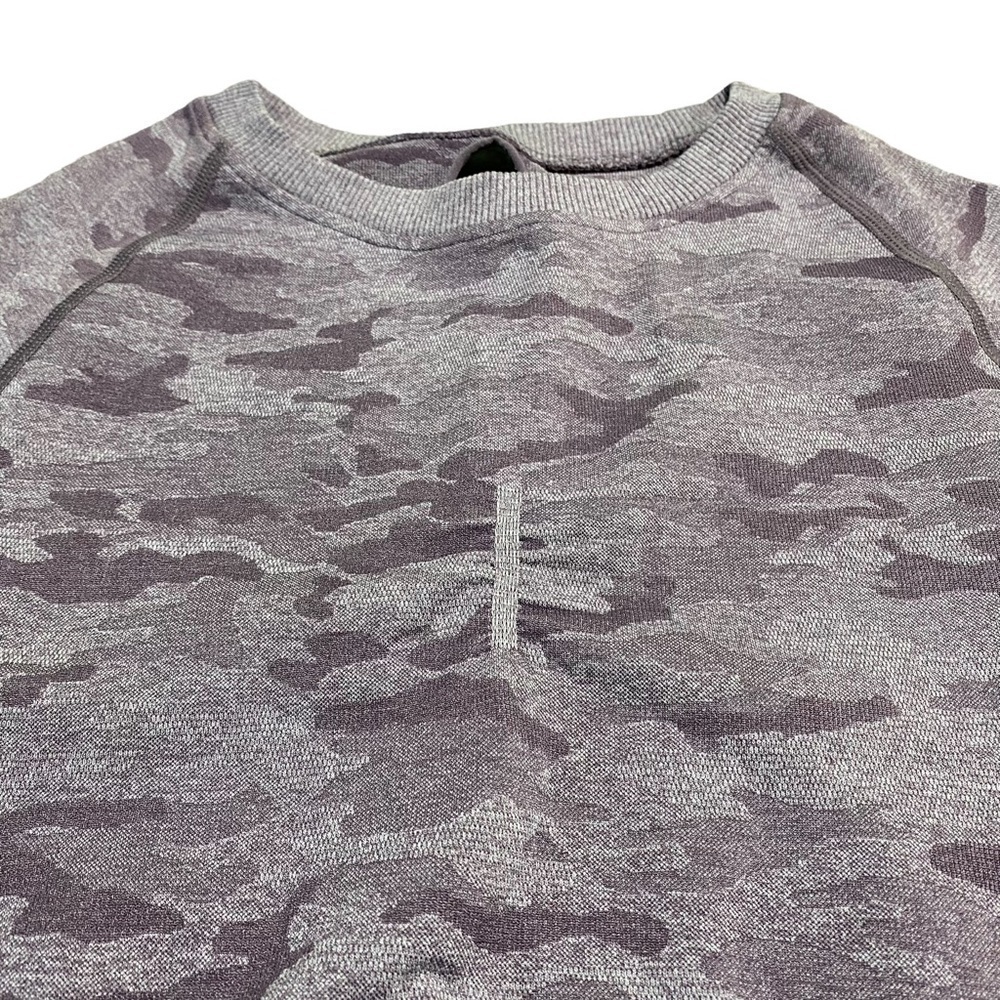 Cropped Seamless Workout Top, Lavender Camouflage… - image 4